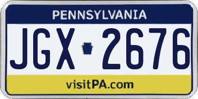 PA license plate JGX2676