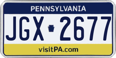 PA license plate JGX2677