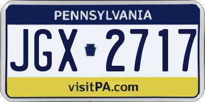 PA license plate JGX2717