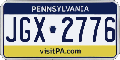 PA license plate JGX2776