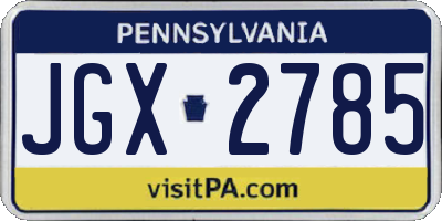 PA license plate JGX2785
