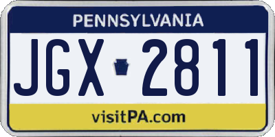 PA license plate JGX2811