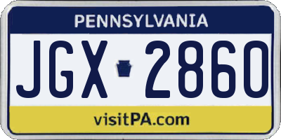 PA license plate JGX2860