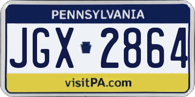 PA license plate JGX2864