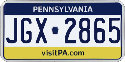 PA license plate JGX2865