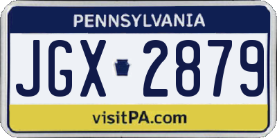 PA license plate JGX2879