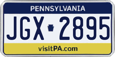 PA license plate JGX2895