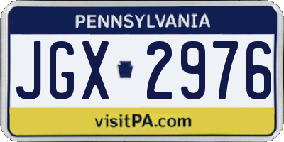 PA license plate JGX2976