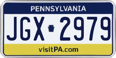 PA license plate JGX2979