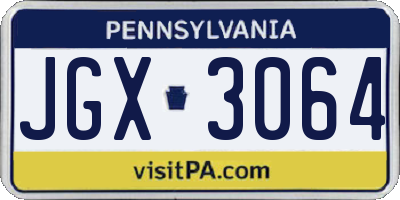 PA license plate JGX3064