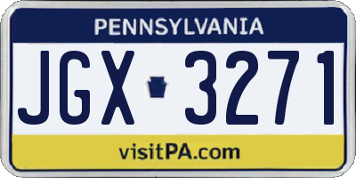 PA license plate JGX3271