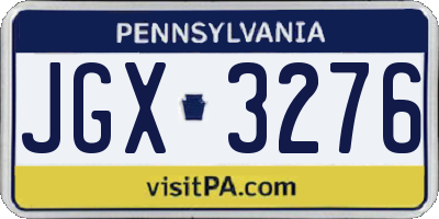PA license plate JGX3276