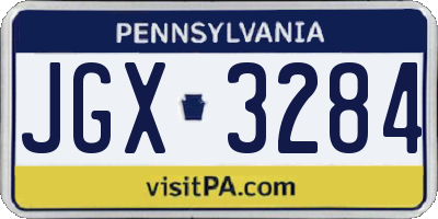 PA license plate JGX3284