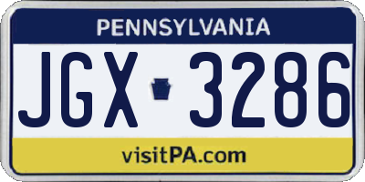 PA license plate JGX3286