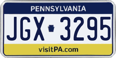 PA license plate JGX3295
