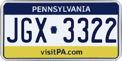 PA license plate JGX3322