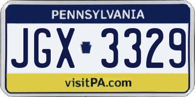 PA license plate JGX3329