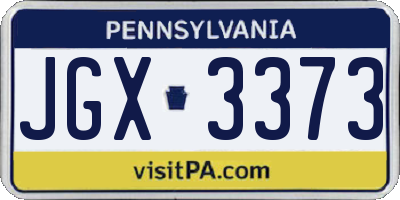 PA license plate JGX3373