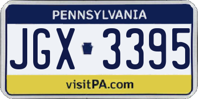 PA license plate JGX3395