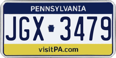 PA license plate JGX3479