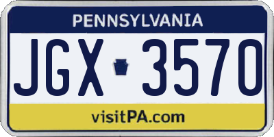 PA license plate JGX3570