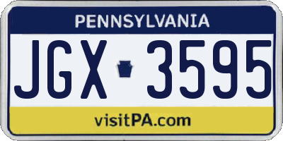 PA license plate JGX3595