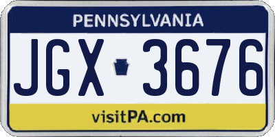 PA license plate JGX3676