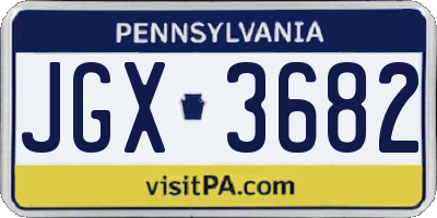PA license plate JGX3682