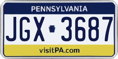 PA license plate JGX3687