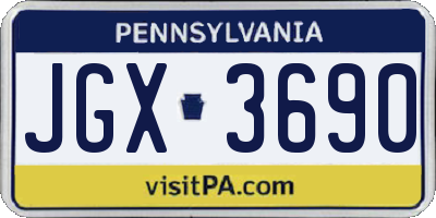 PA license plate JGX3690