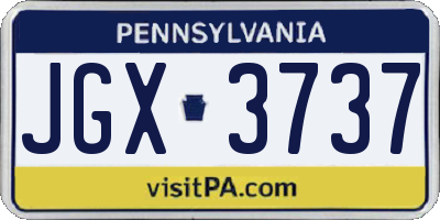 PA license plate JGX3737
