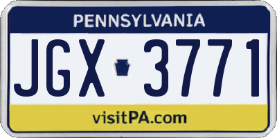 PA license plate JGX3771