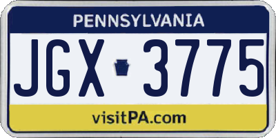 PA license plate JGX3775