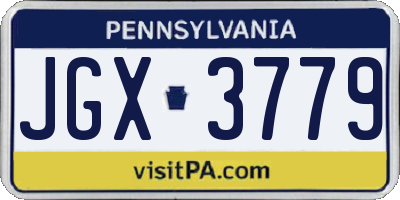 PA license plate JGX3779