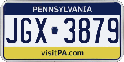 PA license plate JGX3879