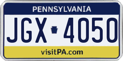PA license plate JGX4050