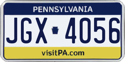 PA license plate JGX4056