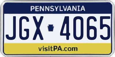 PA license plate JGX4065
