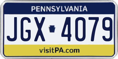 PA license plate JGX4079