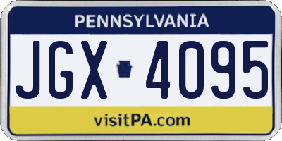 PA license plate JGX4095