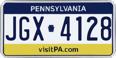 PA license plate JGX4128