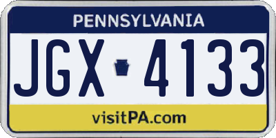 PA license plate JGX4133
