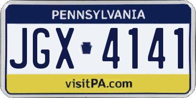 PA license plate JGX4141