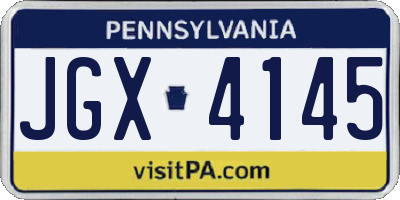 PA license plate JGX4145