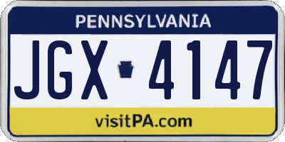 PA license plate JGX4147