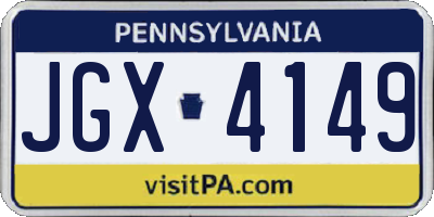 PA license plate JGX4149
