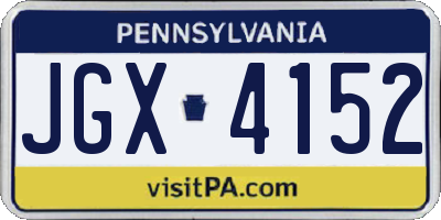 PA license plate JGX4152