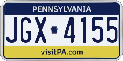 PA license plate JGX4155