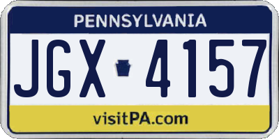 PA license plate JGX4157