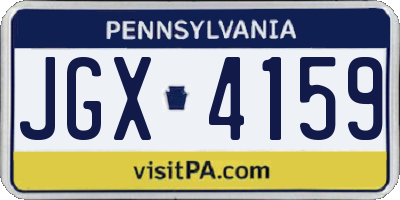 PA license plate JGX4159